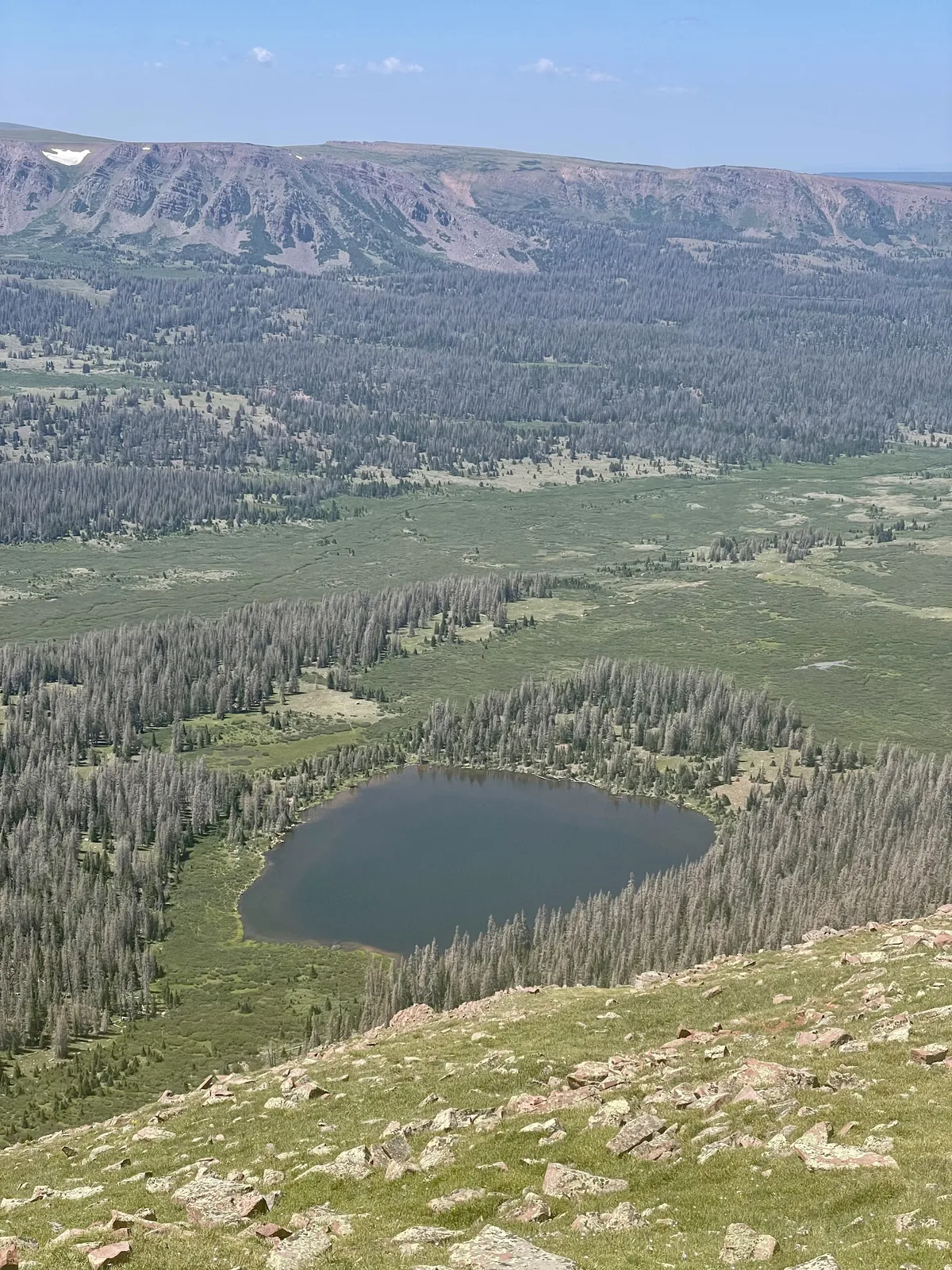 Dollar Lake camp with Henrys Fork Basin in the distance