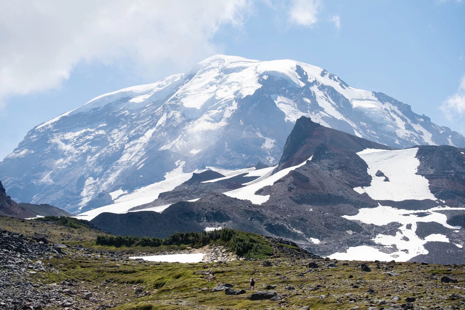 Mount Rainier and subalpine meadows along the Wonderland Trail