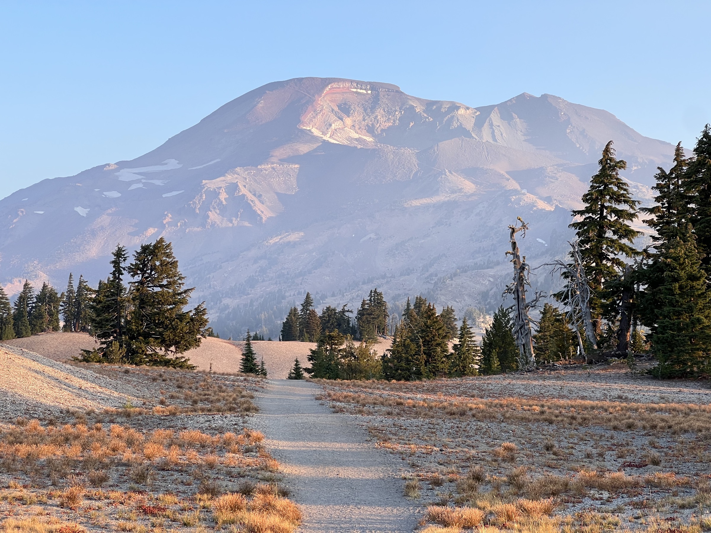 South Sister volcano summit viewed from the trail in the Three Sisters Wilderness, Oregon