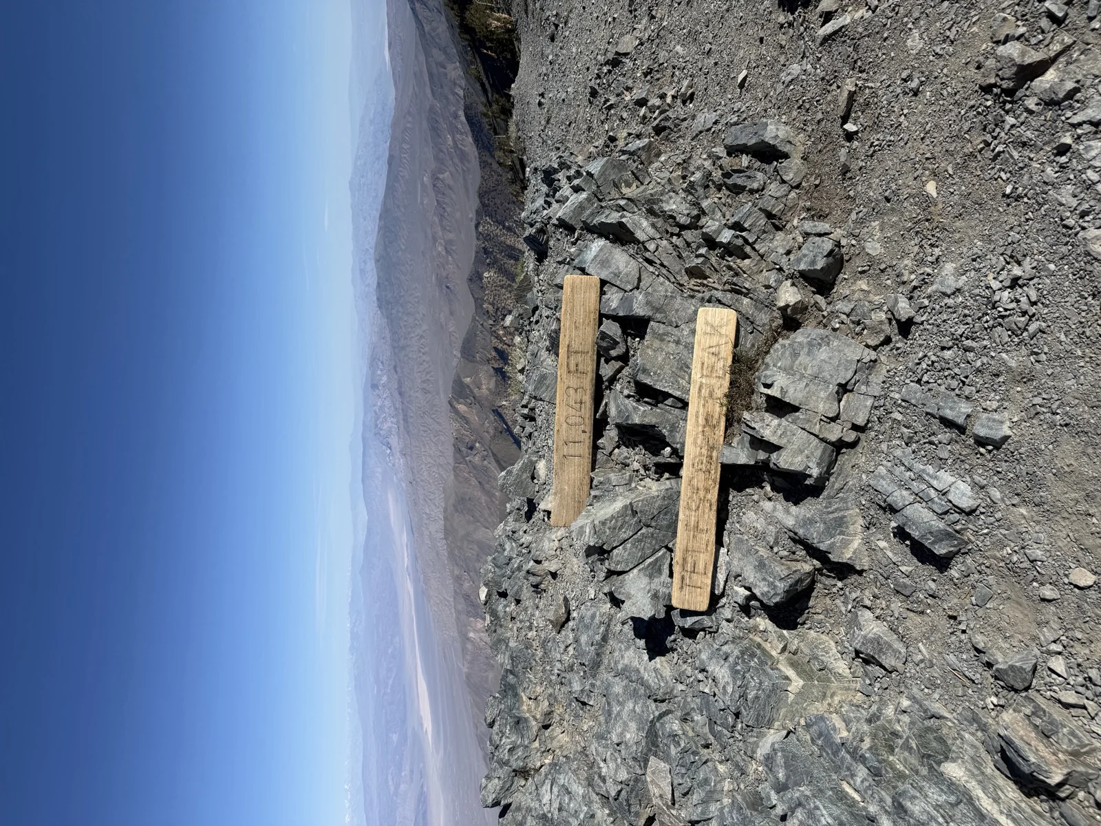 USGS benchmark marker at Telescope Peak summit