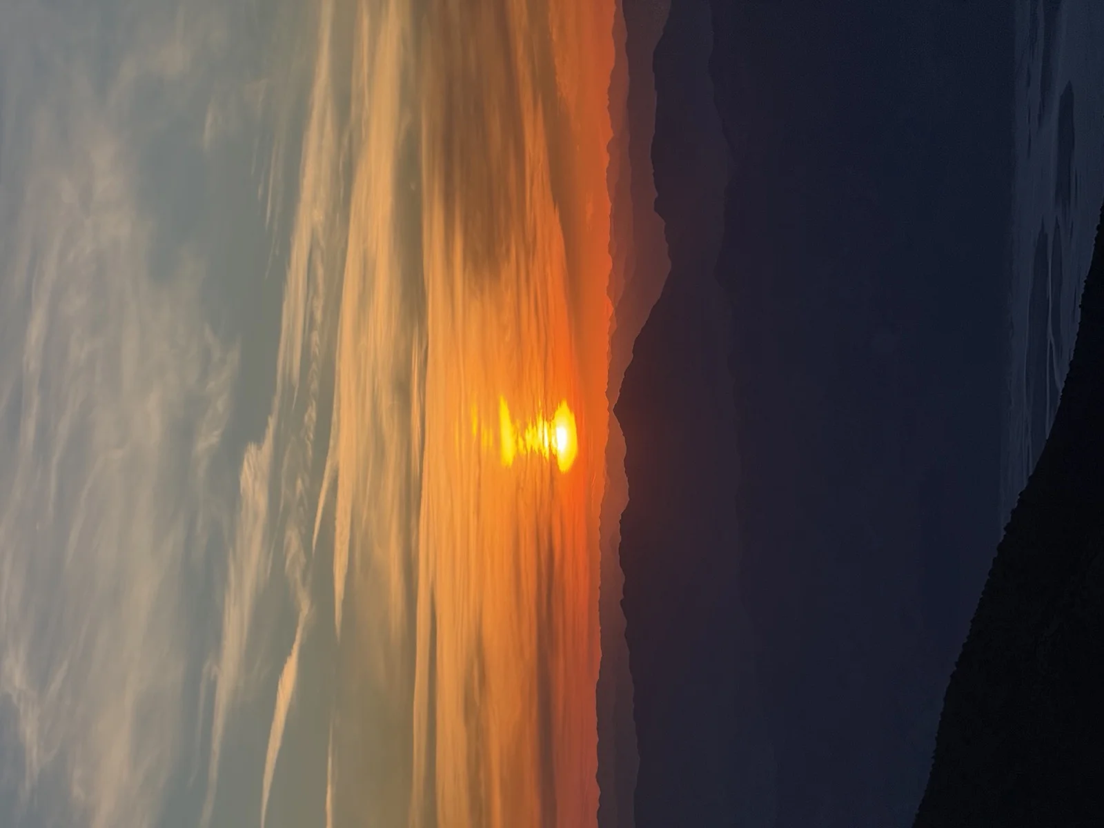 Black Mountains behind Badwater Basin at sunrise from Telescope Peak