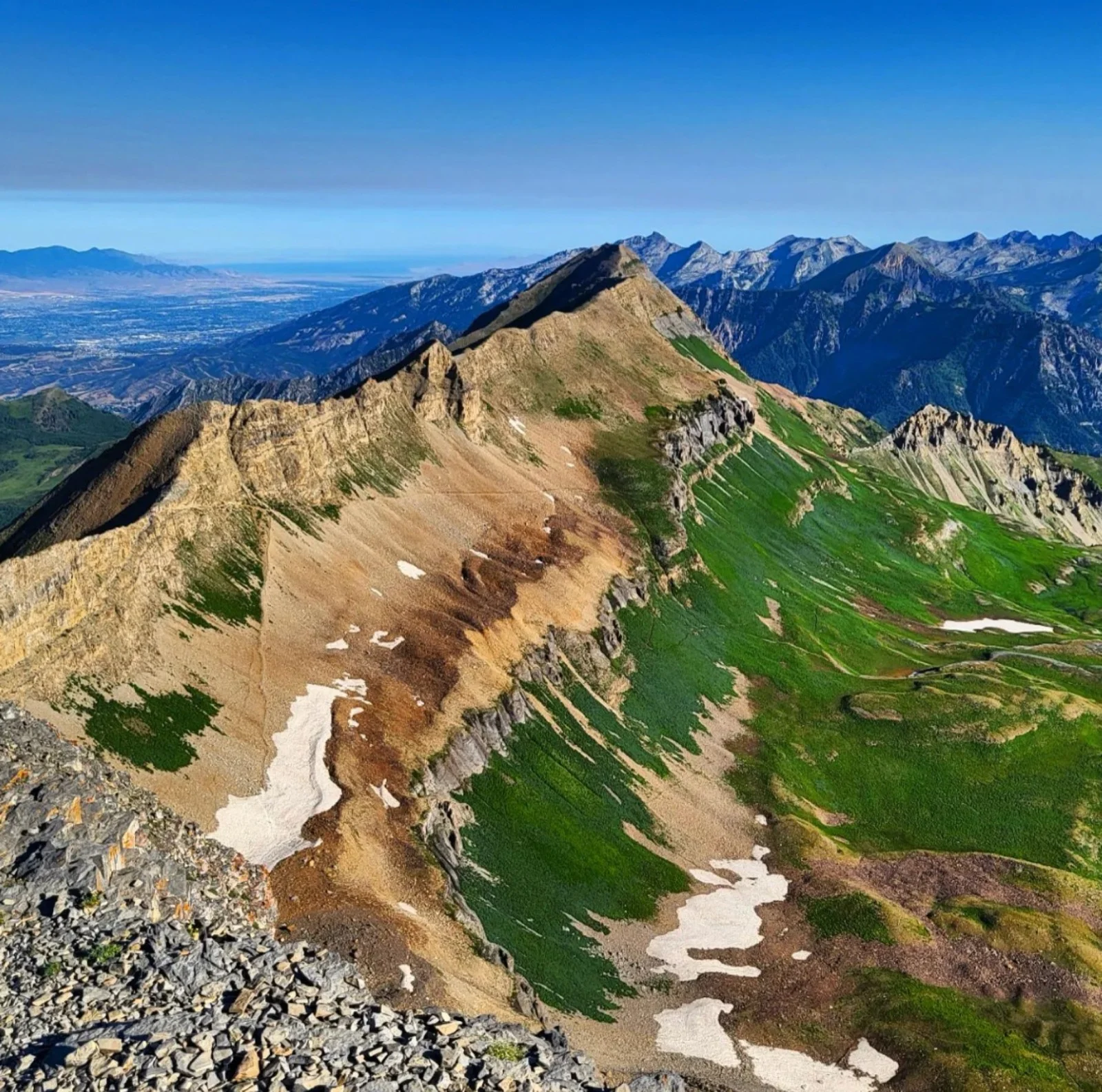Looking toward North Timpanogos from the summit ridge
