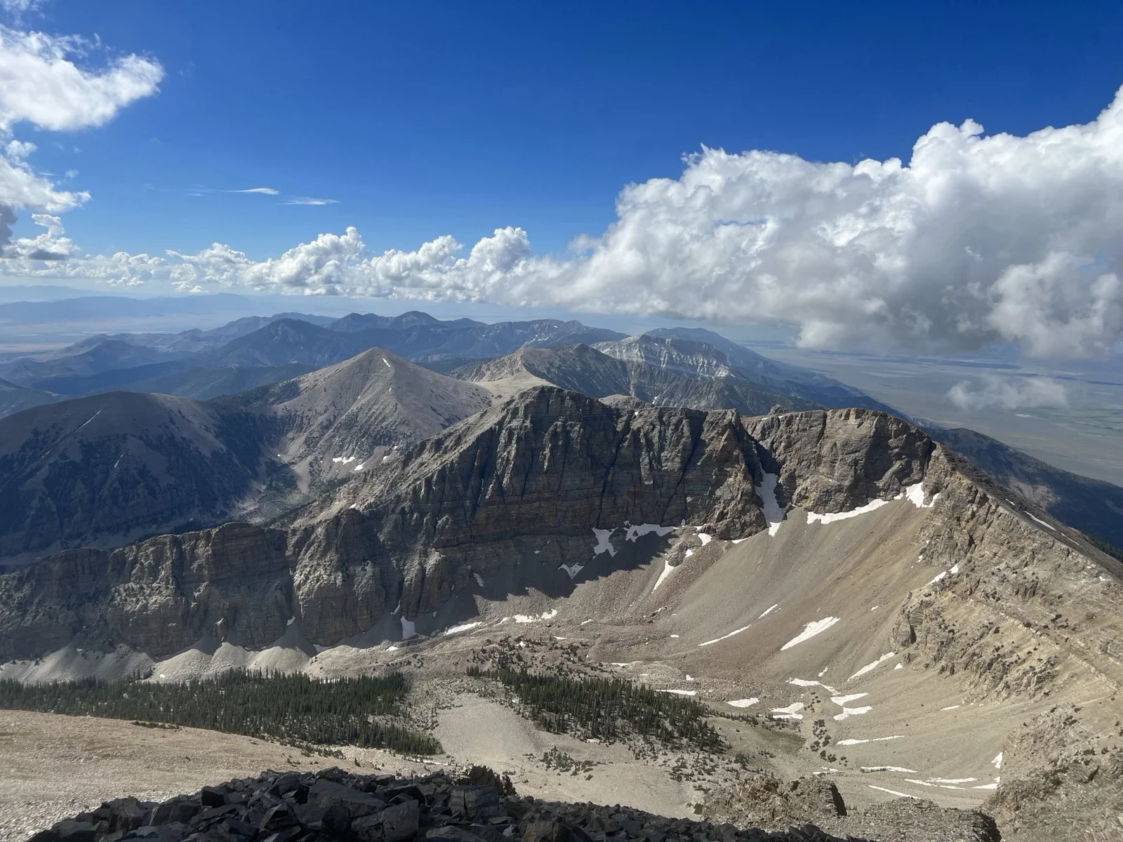 View from Wheeler Peak summit looking south across the Great Basin